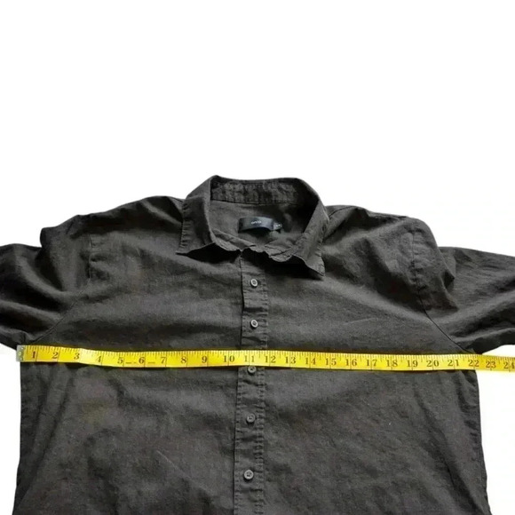Onia Standard Long Sleeve Linen  Blend Shirt Button Down Black Men's size Small - Picture 13 of 15